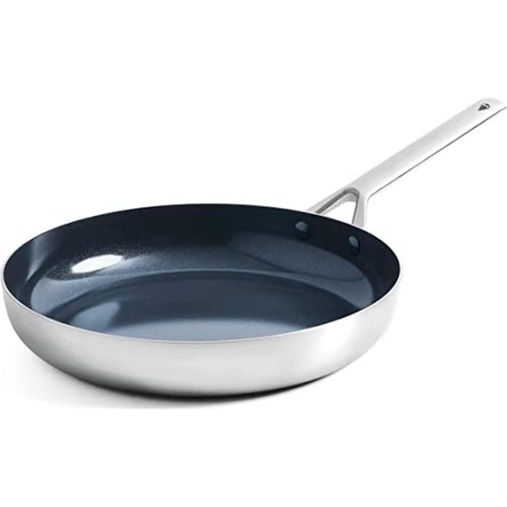 imageBlue Diamond TriPly Stainless Steel 95 amp 11 Frying Pan Skillet Set Healthy Ceramic Nonstick PFASFree Multi Clad Induction Dishwasher amp Oven Safe Versatile Kitchen Essential11 Frying Pan Skillet