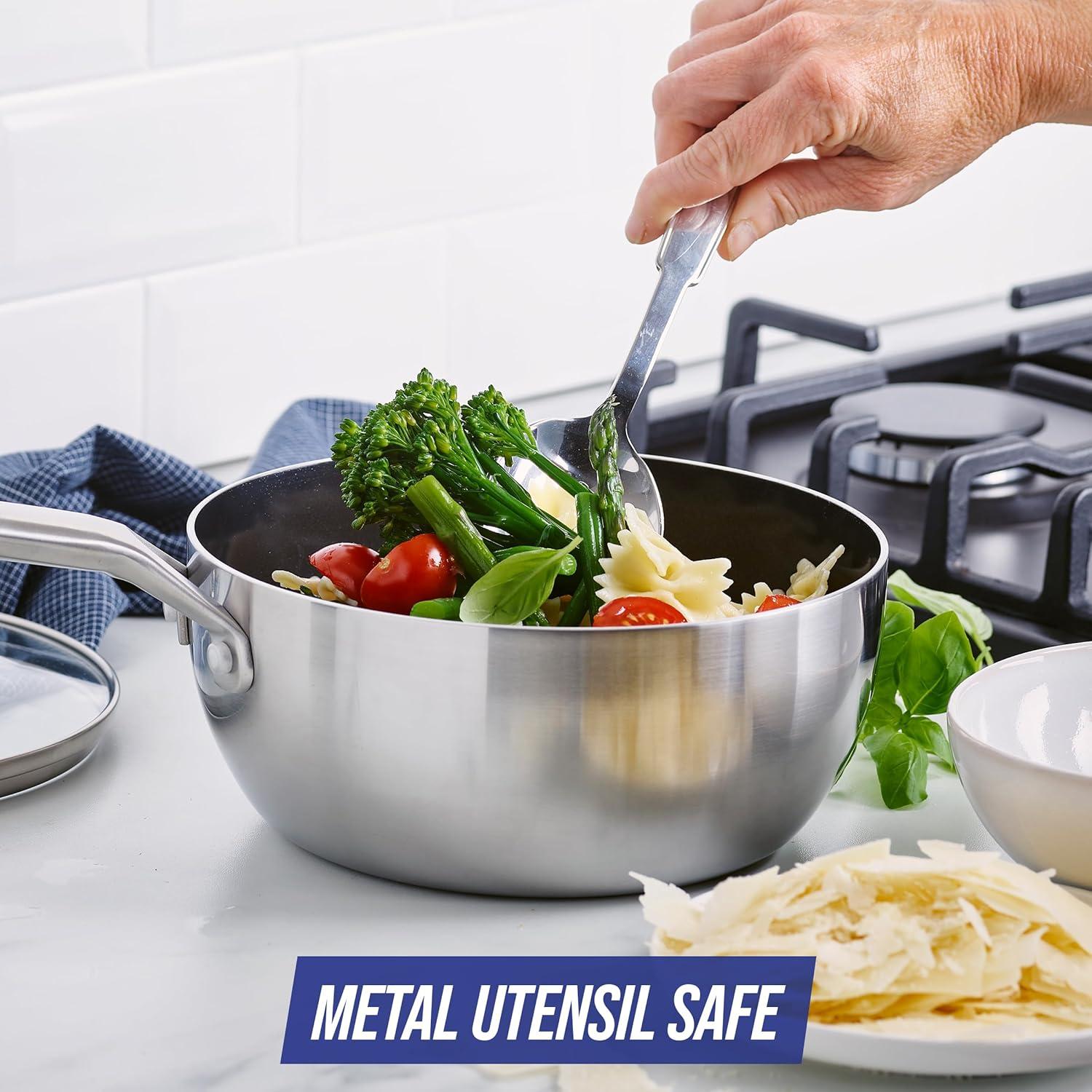 imageBlue Diamond 10 Skillet 5QT Jumbo Cooker 2QT Saucepan Diamond Infused Healthy Ceramic Nonstick PFAS amp PFOAFree ProfessionalGrade Durable HeatResistant Easy Clean Dishwasher Safe BlueSilver