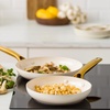 Blue Diamond Gold Ceramic Non-Stick Frying Pan 20 cm, Diamond Reinforced PFAS-Free Ceramic Pan, Induction, Dishwasher & Oven Safe, Golden Stainless Steel Handle, Metal Cutlery Safe, Egg Pan, White