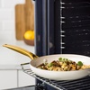 Blue Diamond Gold Ceramic Non-Stick Frying Pan 20 cm, Diamond Reinforced PFAS-Free Ceramic Pan, Induction, Dishwasher & Oven Safe, Golden Stainless Steel Handle, Metal Cutlery Safe, Egg Pan, White