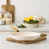 Blue Diamond Gold Ceramic Non-Stick Frying Pan 24 cm, Diamond Reinforced PFAS-Free Ceramic Pan, Induction, Dishwasher & Oven Safe, Golden Stainless Steel Handle, Metal Cutlery Safe, Egg Pan, White