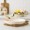 Blue Diamond Gold Ceramic Non-Stick Frying Pan 28 cm, Diamond Reinforced PFAS-Free Ceramic Pan, Induction, Dishwasher & Oven Safe, Golden Stainless Steel Handle, Metal Cutlery Safe, Egg Pan, White