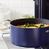 Blue Diamond Induction Diamond Ceramic Non-Stick Saucepan, 24 cm/4.91 L, with Glass Lid, PFAS Free, Induction Safe, Dishwasher Safe, Oven Safe, Blue
