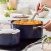 Blue Diamond Induction Diamond Ceramic Non-Stick Saucepan, 24 cm/4.91 L, with Glass Lid, PFAS Free, Induction Safe, Dishwasher Safe, Oven Safe, Blue